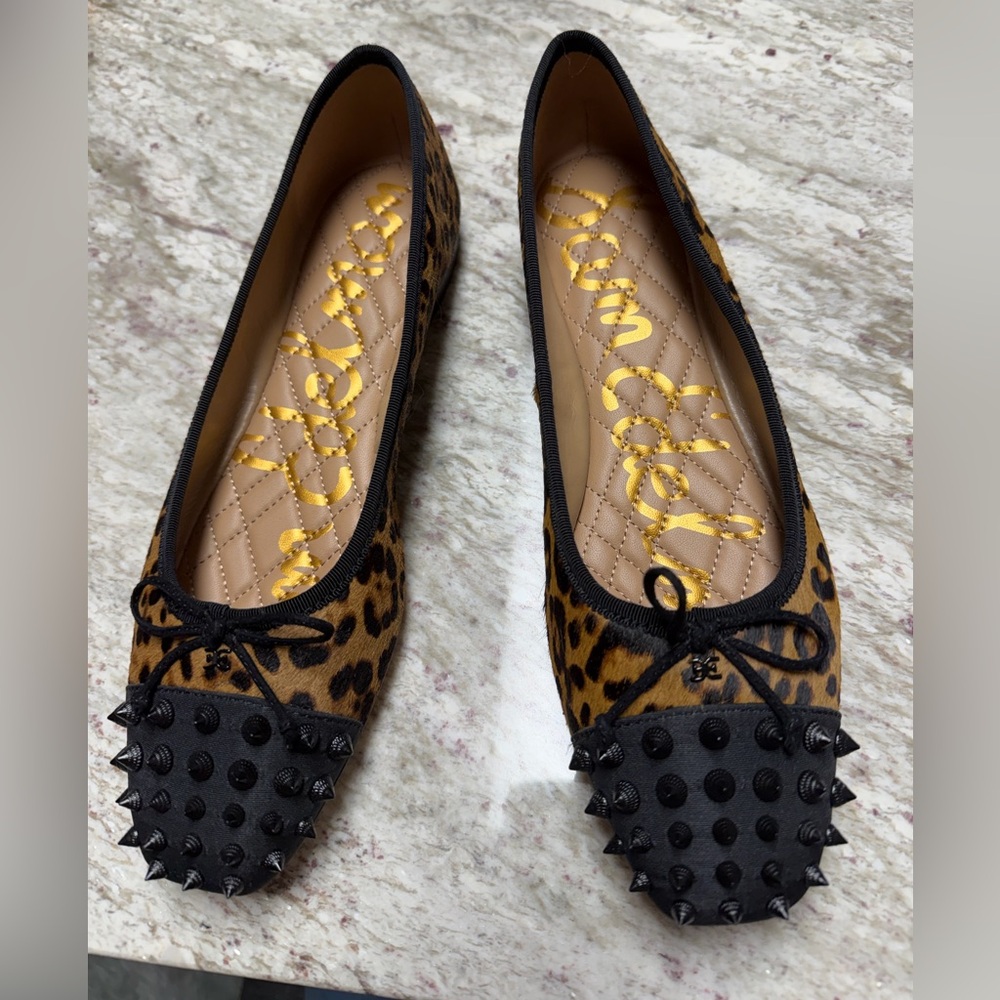 Sam Edelman Spiked Leopard Flats